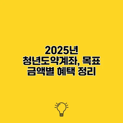 2025년 청년도약계좌, 목표 금액별 혜택 정리