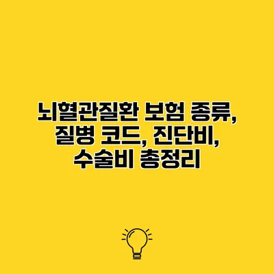 뇌혈관질환 보험 종류, 질병 코드, 진단비, 수술비 총정리