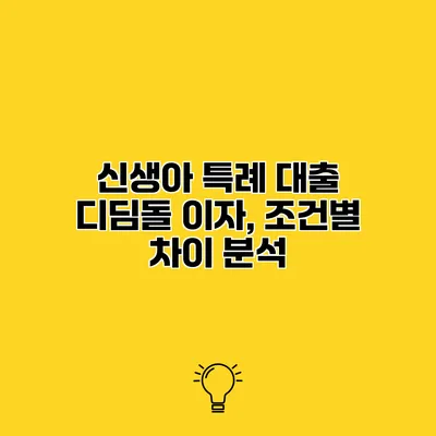 신생아 특례 대출 디딤돌 이자, 조건별 차이 분석
