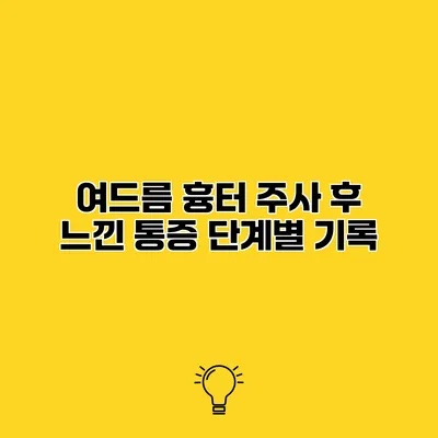 여드름 흉터 주사 후 느낀 통증 단계별 기록