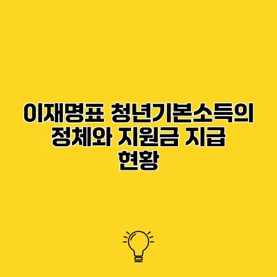 이재명표 청년기본소득의 정체와 지원금 지급 현황