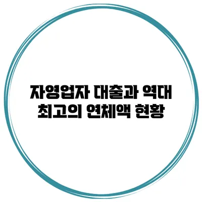 자영업자 대출과 역대 최고의 연체액 현황