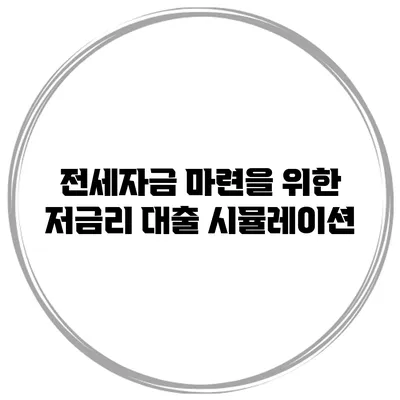 전세자금 마련을 위한 저금리 대출 시뮬레이션