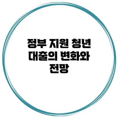 정부 지원 청년 대출의 변화와 전망