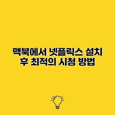 맥북에서 넷플릭스 설치 후 최적의 시청 방법