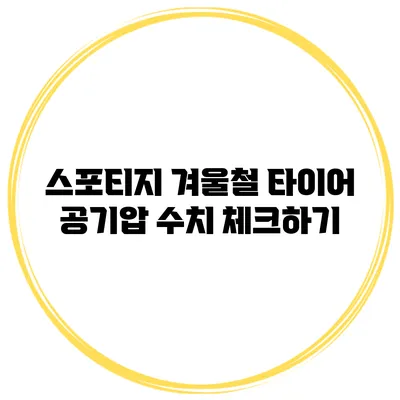 스포티지 겨울철 타이어 공기압 수치 체크하기