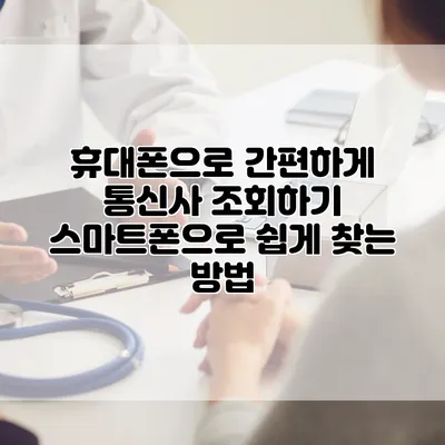 휴대폰으로 간편하게 통신사 조회하기: 스마트폰으로 쉽게 찾는 방법